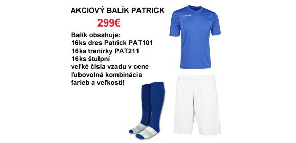 Akciový balík Patrick dres/trenírky PAT101 / PAT211 - 16ks!