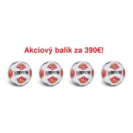 Akciový balík: futbalová lopta Derbystar Bundesliga Brillant APS v25 - 4ks!